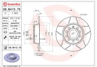 Brake disc 08.B413.75 Brembo