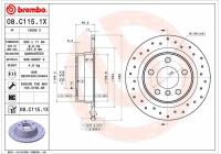 Brake disc 08.C115.1X Brembo