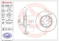 Brake disc 08.C308.21 Brembo