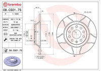 Brake disc 08.C501.75 Brembo