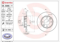 Brake disc 08.E888.11 Brembo