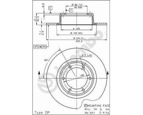 Brake Disc 08174110 Brembo, Image 2