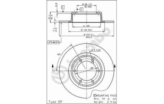 Brake Disc 08174110 Brembo, Image 2