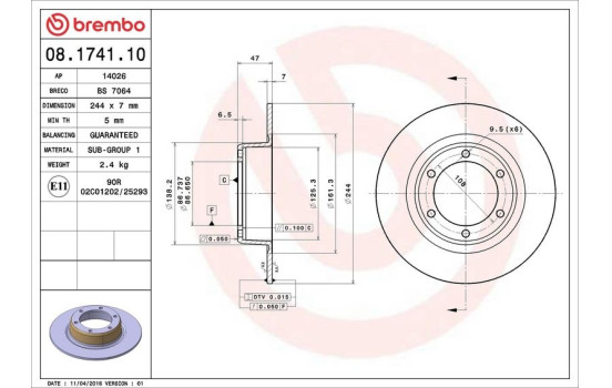 Brake Disc 08174110 Brembo, Image 4