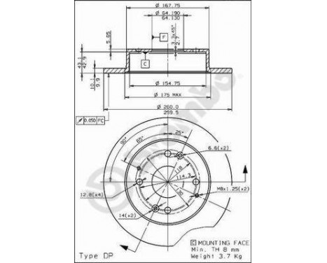 Brake Disc 08580310 Brembo, Image 2