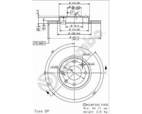 Brake Disc 08960614 Brembo, Image 2