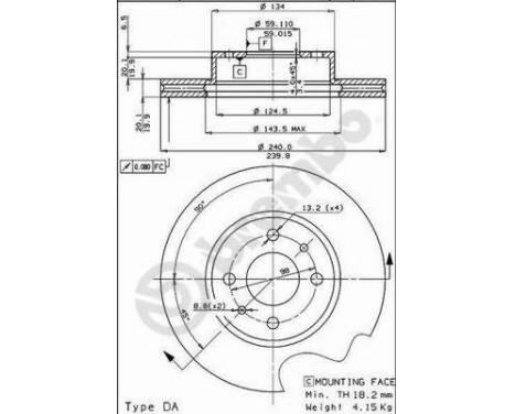 Brake Disc 09.3023.20 Brembo, Image 2