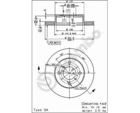 Brake Disc 09.3095.20 Brembo, Image 2