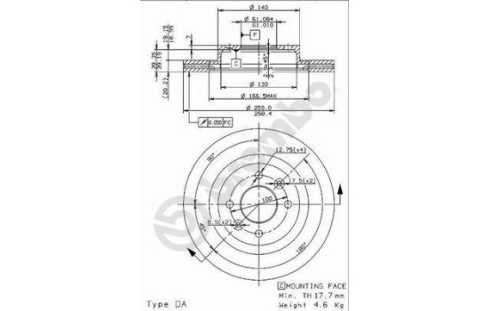 Brake Disc 09.3149.14 Brembo, Image 2