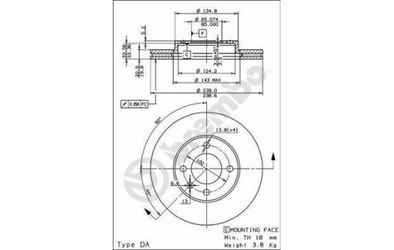 Brake Disc 09.4765.14 Brembo, Image 2