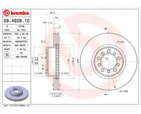 Brake Disc 09.4928.10 Brembo, Image 3