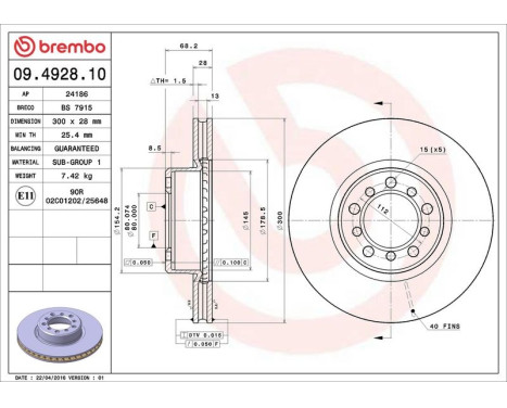 Brake Disc 09.4928.10 Brembo, Image 4
