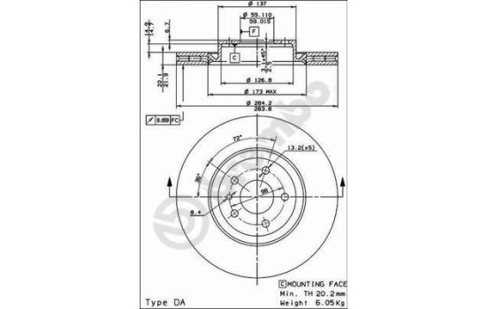 Brake Disc 09.4939.24 Brembo, Image 2