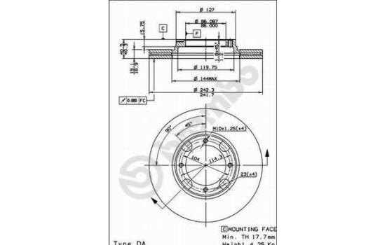 Brake Disc 09.5004.10 Brembo, Image 2