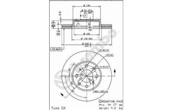 Brake Disc 09.5023.10 Brembo, Image 2