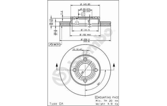 Brake Disc 09.5033.10 Brembo, Image 2