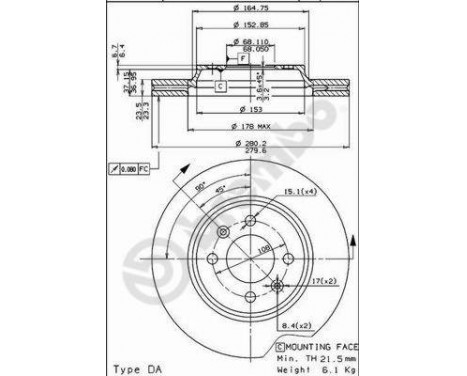 Brake Disc 09.5035.10 Brembo, Image 2