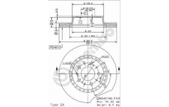 Brake Disc 09.5036.14 Brembo, Image 2