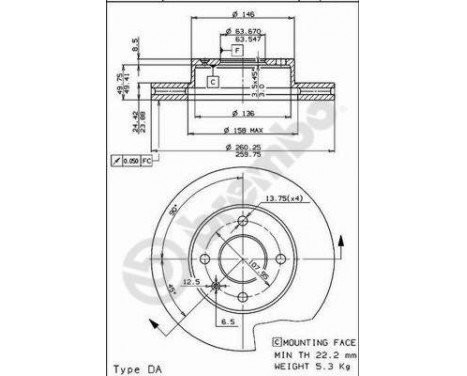 Brake Disc 09.5134.10 Brembo, Image 2