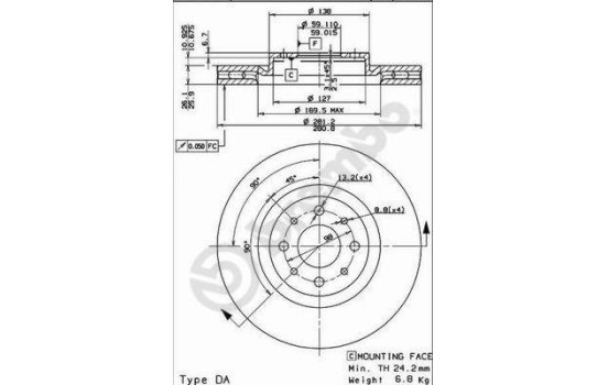Brake Disc 09.5180.30 Brembo, Image 2