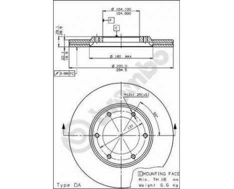 Brake Disc 09.5194.10 Brembo, Image 2