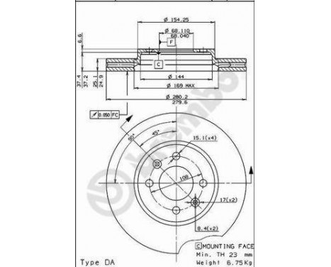 Brake Disc 09.5221.10 Brembo, Image 2