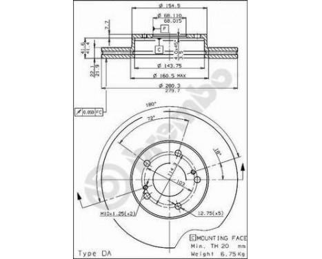 Brake Disc 09.5254.10 Brembo, Image 2