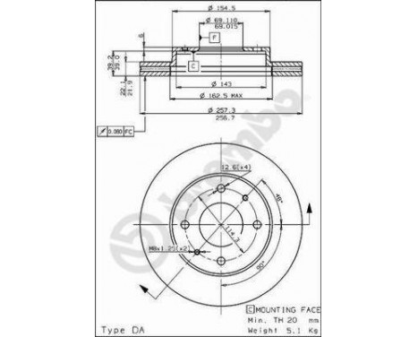 Brake Disc 09.5282.10 Brembo, Image 2