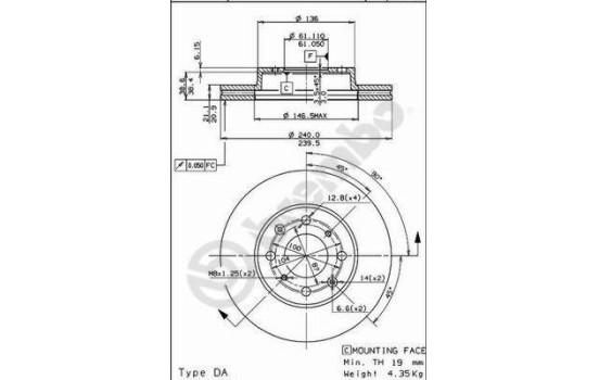 Brake Disc 09.5285.10 Brembo, Image 2