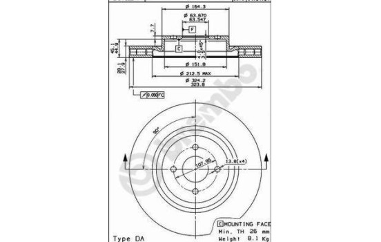Brake Disc 09.5486.50 Brembo, Image 2