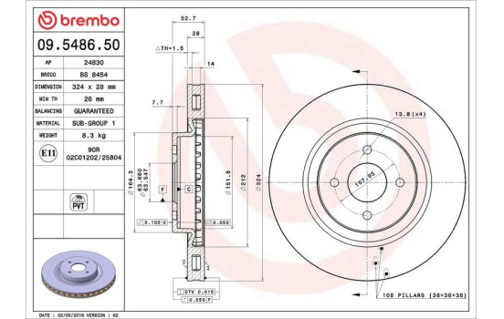 Brake Disc 09.5486.50 Brembo, Image 4