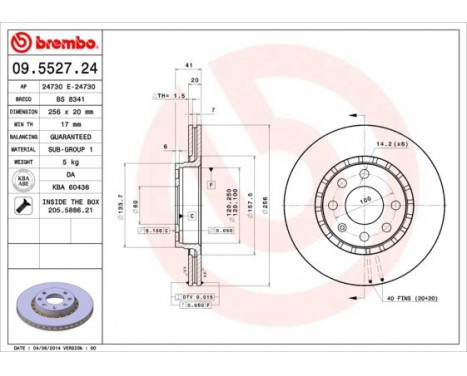 Brake Disc 09.5527.24 Brembo, Image 3