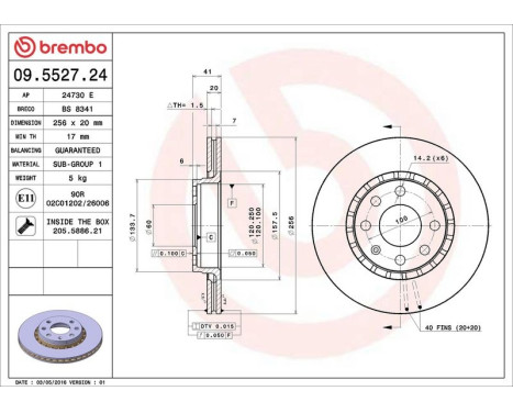 Brake Disc 09.5527.24 Brembo, Image 4