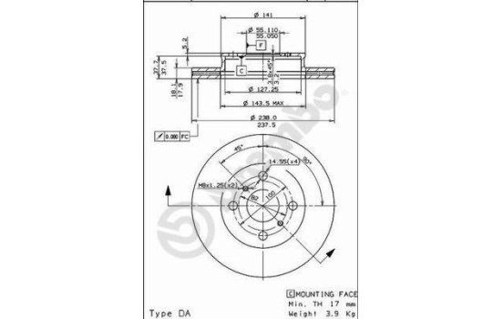 Brake Disc 09.5536.20 Brembo, Image 2