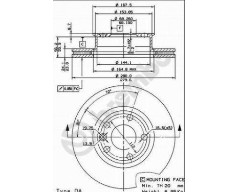 Brake Disc 09.5566.10 Brembo, Image 2