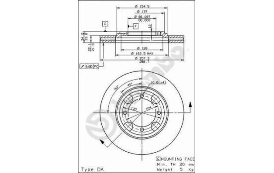 Brake Disc 09.5587.10 Brembo, Image 2