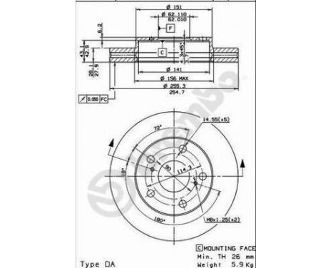 Brake Disc 09.5623.14 Brembo, Image 2