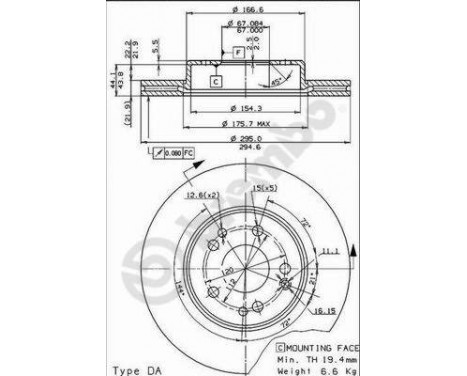 Brake Disc 09.5627.10 Brembo, Image 2