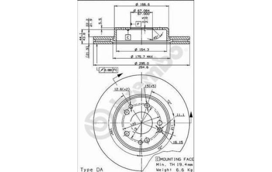 Brake Disc 09.5627.10 Brembo, Image 2