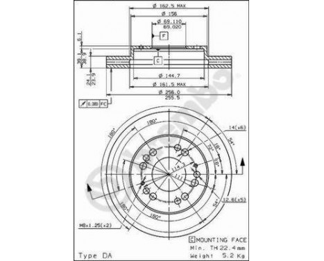 Brake Disc 09.5640.30 Brembo, Image 2