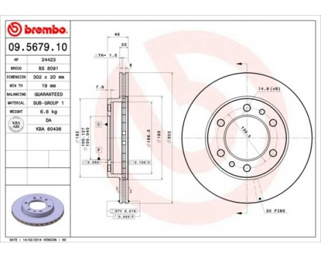 Brake Disc 09.5679.10 Brembo, Image 3