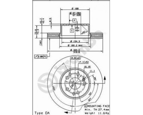 Brake Disc 09.5704.20 Brembo, Image 2