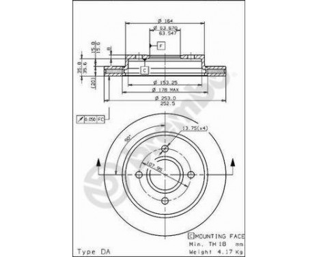 Brake Disc 09.5708.10 Brembo, Image 3