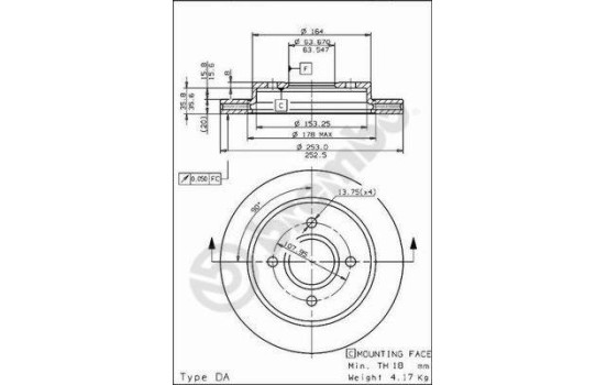 Brake Disc 09.5708.10 Brembo, Image 2