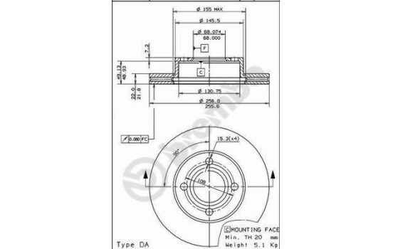 Brake Disc 09.5710.10 Brembo, Image 2