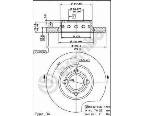 Brake Disc 09.5724.10 Brembo, Image 2