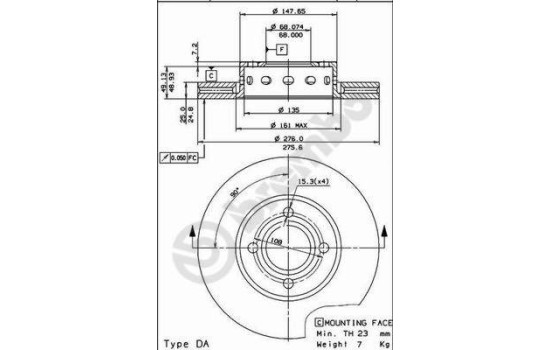 Brake Disc 09.5724.10 Brembo, Image 2