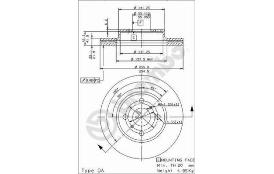 Brake Disc 09.5736.14 Brembo, Image 2