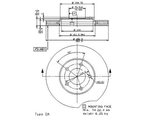 Brake Disc 09.5801.10 Brembo, Image 2