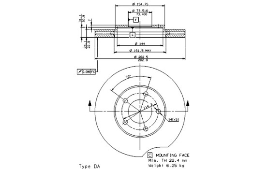 Brake Disc 09.5801.10 Brembo, Image 2